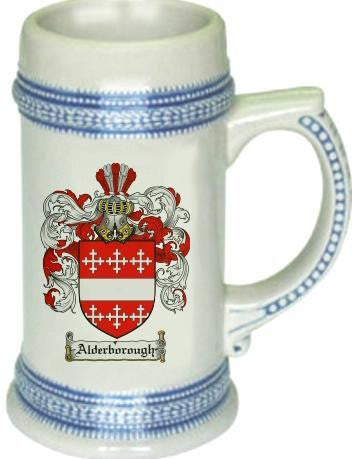Alderborough family crest stein coat of arms tankard mug