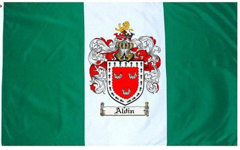 Aldin family crest coat of arms flag