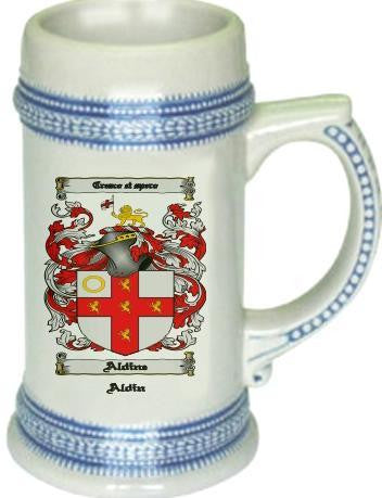 Aldine family crest stein coat of arms tankard mug
