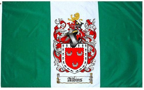 Aldins family crest coat of arms flag