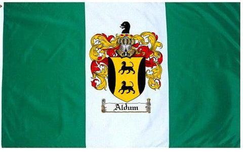 Aldum family crest coat of arms flag