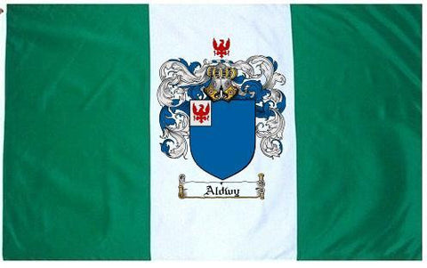 Aldwy family crest coat of arms flag