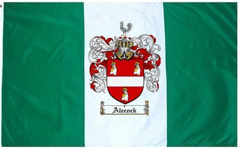 Alecock family crest coat of arms flag