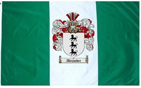 Alejandre family crest coat of arms flag