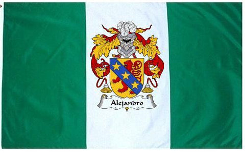 Alejandro family crest coat of arms flag