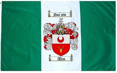 Alen family crest coat of arms flag