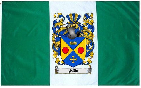 Alfie family crest coat of arms flag