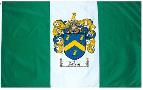 Alfrey family crest coat of arms flag