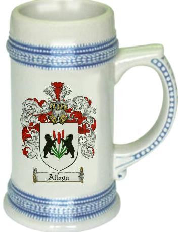 Aliaga family crest stein coat of arms tankard mug