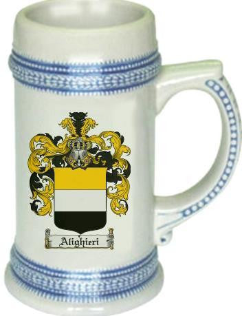 Alighieri family crest stein coat of arms tankard mug