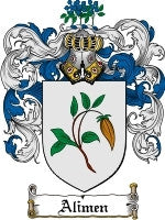 Alimen coat of arms family crest download
