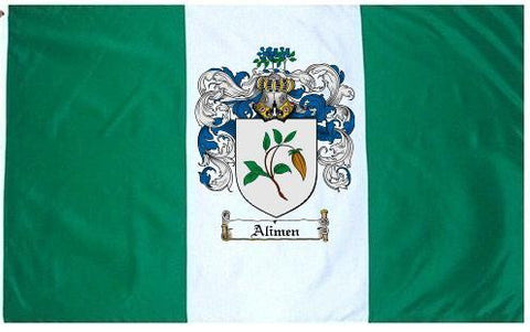 Alimen family crest coat of arms flag