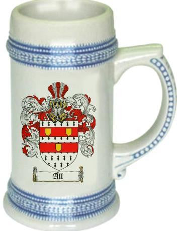 All family crest stein coat of arms tankard mug