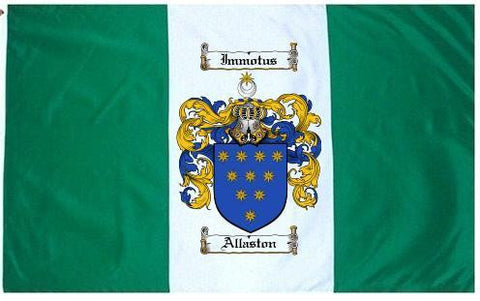 Allaston family crest coat of arms flag