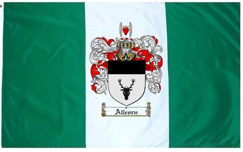 Allcorn family crest coat of arms flag