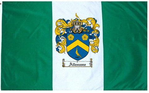 Alleaume family crest coat of arms flag