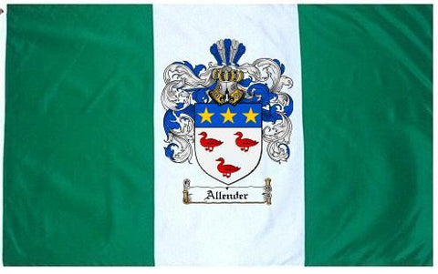 Allender family crest coat of arms flag