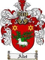 Allet coat of arms family crest download