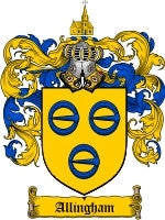 Allingham coat of arms family crest download