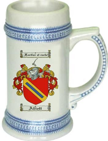 Alliott family crest stein coat of arms tankard mug