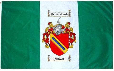 Alliott family crest coat of arms flag