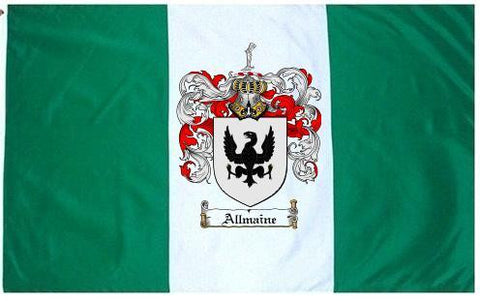 Allmaine family crest coat of arms flag