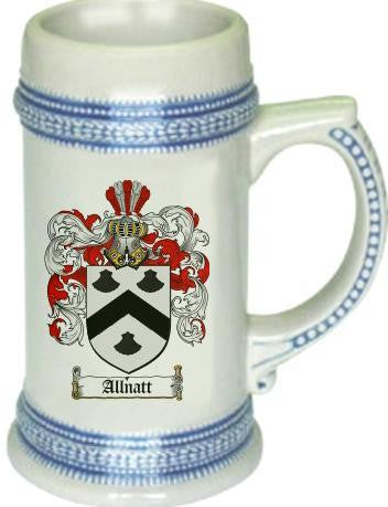 Allnatt family crest stein coat of arms tankard mug