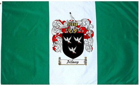 Allsop family crest coat of arms flag