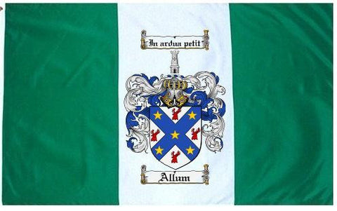 Allum family crest coat of arms flag