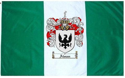 Alman family crest coat of arms flag