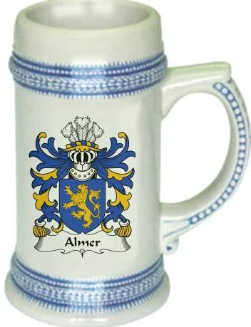 Almer family crest stein coat of arms tankard mug