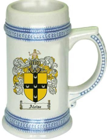 Aloise family crest stein coat of arms tankard mug