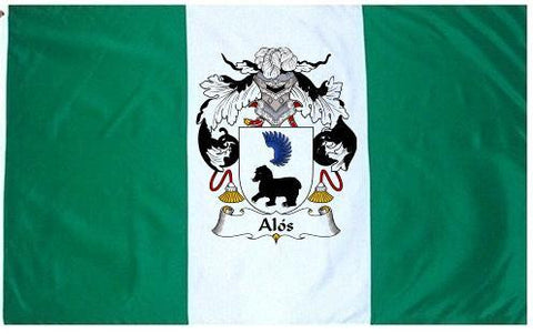 Alos family crest coat of arms flag