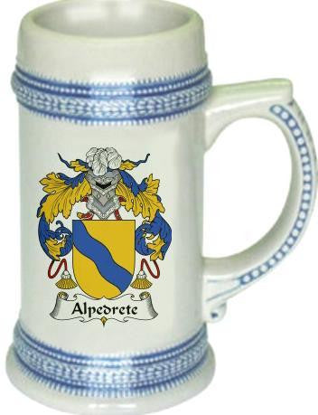 Alpedrete family crest stein coat of arms tankard mug