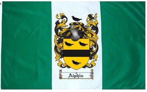 Alphin family crest coat of arms flag