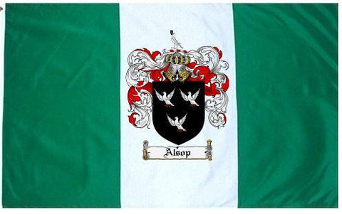 Alsop family crest coat of arms flag