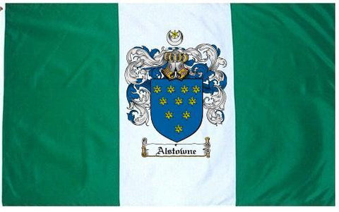 Alstowne family crest coat of arms flag
