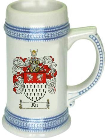 Alt family crest stein coat of arms tankard mug
