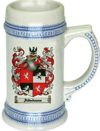 Altadonna family crest stein coat of arms tankard mug
