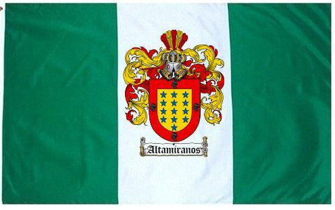 Altamiranos family crest coat of arms flag