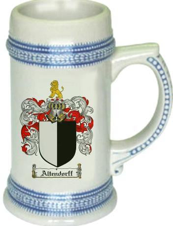 Altendorff family crest stein coat of arms tankard mug
