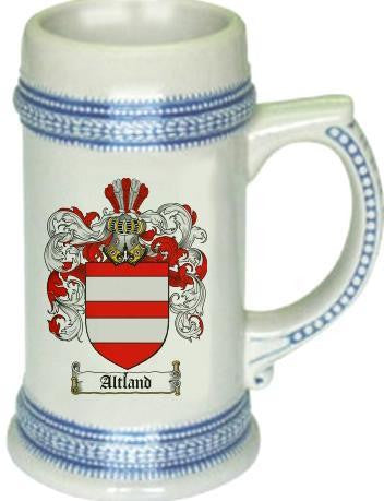 Altland family crest stein coat of arms tankard mug