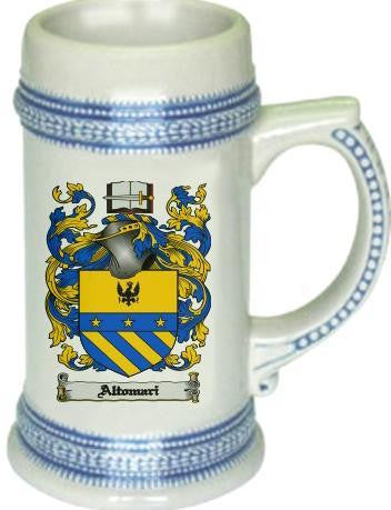 Altomari family crest stein coat of arms tankard mug