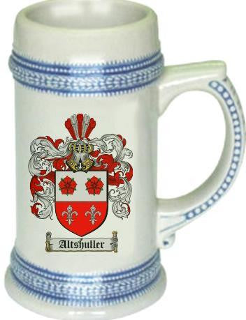 Altshuller family crest stein coat of arms tankard mug