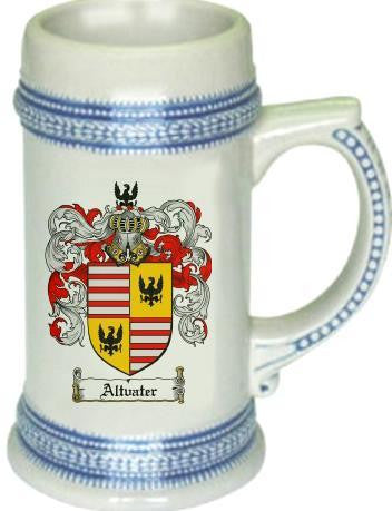 Altvater family crest stein coat of arms tankard mug