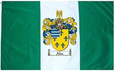 Alva family crest coat of arms flag