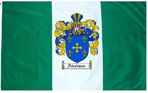 Alverson family crest coat of arms flag