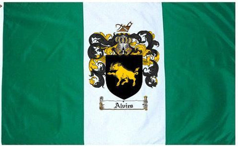 Alvies family crest coat of arms flag