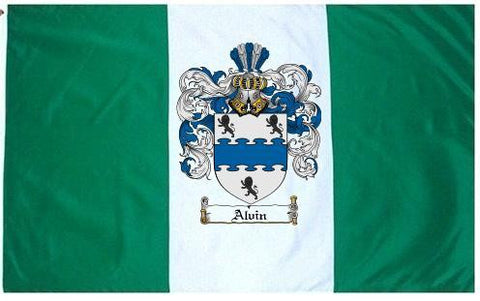 Alvin family crest coat of arms flag