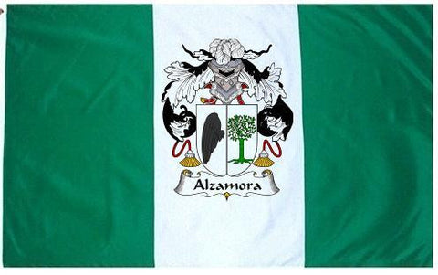 Alzamora family crest coat of arms flag